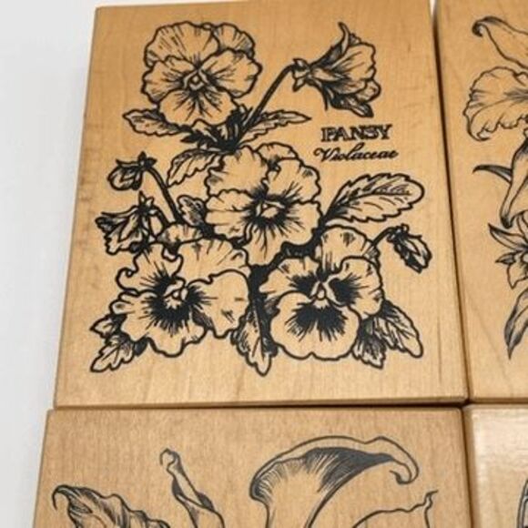 Lot of 6 Rubber Stamps for Crafting Floral Valentine’s Day Orchid Calla Lily - Picture 16 of 16